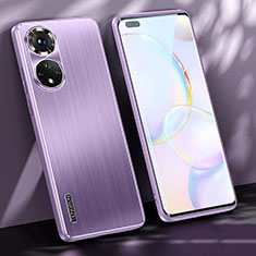 Funda Lujo Marco de Aluminio y Silicona Carcasa Bumper JL1 para Huawei Honor 50 Pro 5G Morado