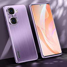 Funda Lujo Marco de Aluminio y Silicona Carcasa Bumper JL1 para Huawei Honor 60 Pro 5G Morado