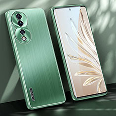 Funda Lujo Marco de Aluminio y Silicona Carcasa Bumper JL1 para Huawei Honor 80 5G Verde