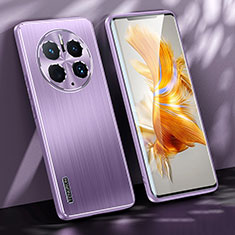 Funda Lujo Marco de Aluminio y Silicona Carcasa Bumper JL1 para Huawei Mate 50 Pro Morado