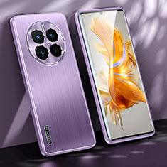 Funda Lujo Marco de Aluminio y Silicona Carcasa Bumper JL1 para Huawei Mate 50E Morado