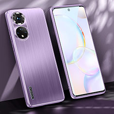 Funda Lujo Marco de Aluminio y Silicona Carcasa Bumper JL1 para Huawei Nova 9 Morado