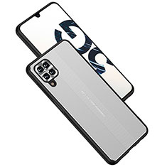 Funda Lujo Marco de Aluminio y Silicona Carcasa Bumper JL1 para Samsung Galaxy A12 Plata