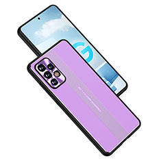 Funda Lujo Marco de Aluminio y Silicona Carcasa Bumper JL1 para Samsung Galaxy A52 4G Morado