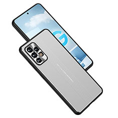 Funda Lujo Marco de Aluminio y Silicona Carcasa Bumper JL1 para Samsung Galaxy A52 4G Plata