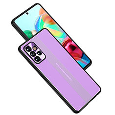 Funda Lujo Marco de Aluminio y Silicona Carcasa Bumper JL1 para Samsung Galaxy A72 4G Morado