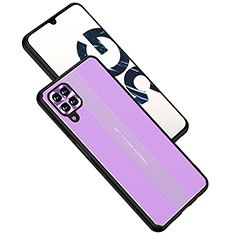 Funda Lujo Marco de Aluminio y Silicona Carcasa Bumper JL1 para Samsung Galaxy F12 Morado