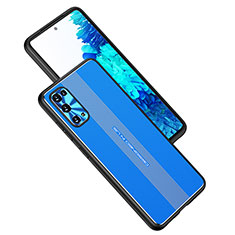 Funda Lujo Marco de Aluminio y Silicona Carcasa Bumper JL1 para Samsung Galaxy S20 FE 4G Azul