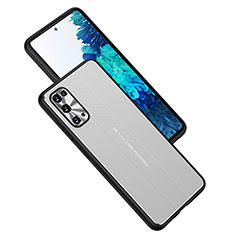 Funda Lujo Marco de Aluminio y Silicona Carcasa Bumper JL1 para Samsung Galaxy S20 Plata