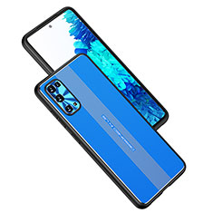 Funda Lujo Marco de Aluminio y Silicona Carcasa Bumper JL1 para Samsung Galaxy S20 Plus Azul