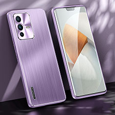 Funda Lujo Marco de Aluminio y Silicona Carcasa Bumper JL1 para Vivo V23 5G Morado