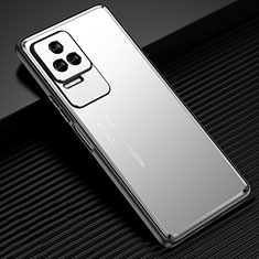 Funda Lujo Marco de Aluminio y Silicona Carcasa Bumper JL1 para Xiaomi Redmi K50 Pro 5G Plata