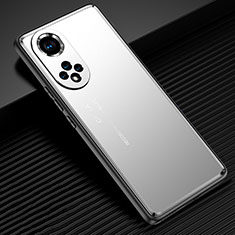 Funda Lujo Marco de Aluminio y Silicona Carcasa Bumper JL2 para Huawei Honor 50 5G Plata