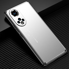 Funda Lujo Marco de Aluminio y Silicona Carcasa Bumper JL2 para Huawei Honor 50 Pro 5G Plata