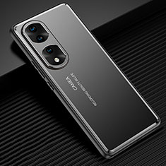 Funda Lujo Marco de Aluminio y Silicona Carcasa Bumper JL2 para Huawei Honor 70 Pro+ Plus 5G Negro