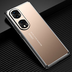 Funda Lujo Marco de Aluminio y Silicona Carcasa Bumper JL2 para Huawei Honor 70 Pro+ Plus 5G Oro