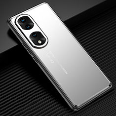 Funda Lujo Marco de Aluminio y Silicona Carcasa Bumper JL2 para Huawei Honor 70 Pro+ Plus 5G Plata