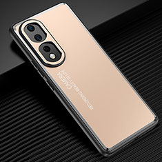 Funda Lujo Marco de Aluminio y Silicona Carcasa Bumper JL2 para Huawei Honor 80 Pro 5G Oro