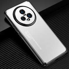 Funda Lujo Marco de Aluminio y Silicona Carcasa Bumper JL2 para Huawei Honor Magic5 5G Plata