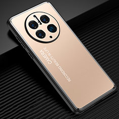 Funda Lujo Marco de Aluminio y Silicona Carcasa Bumper JL2 para Huawei Mate 50 Pro Oro