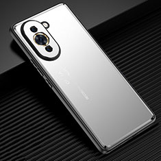 Funda Lujo Marco de Aluminio y Silicona Carcasa Bumper JL2 para Huawei Nova 10 Plata