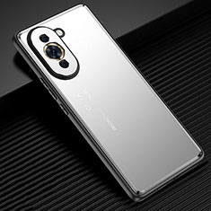 Funda Lujo Marco de Aluminio y Silicona Carcasa Bumper JL2 para Huawei Nova 10 Pro Plata