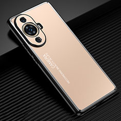 Funda Lujo Marco de Aluminio y Silicona Carcasa Bumper JL2 para Huawei Nova 11 Ultra Oro