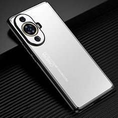 Funda Lujo Marco de Aluminio y Silicona Carcasa Bumper JL2 para Huawei Nova 11 Ultra Plata