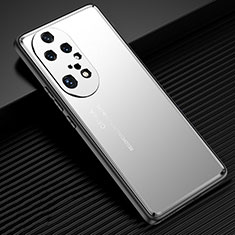 Funda Lujo Marco de Aluminio y Silicona Carcasa Bumper JL2 para Huawei P50 Plata