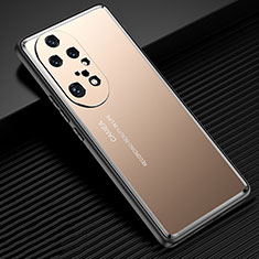 Funda Lujo Marco de Aluminio y Silicona Carcasa Bumper JL2 para Huawei P50 Pro Oro