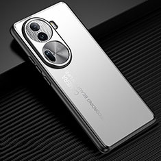 Funda Lujo Marco de Aluminio y Silicona Carcasa Bumper JL2 para Oppo Reno11 Pro 5G Plata