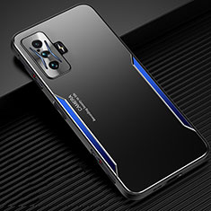 Funda Lujo Marco de Aluminio y Silicona Carcasa Bumper JL2 para Xiaomi Poco F4 GT 5G Azul