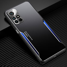 Funda Lujo Marco de Aluminio y Silicona Carcasa Bumper JL2 para Xiaomi Redmi Note 11 5G Azul