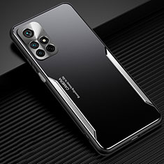 Funda Lujo Marco de Aluminio y Silicona Carcasa Bumper JL2 para Xiaomi Redmi Note 11 5G Plata