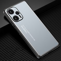 Funda Lujo Marco de Aluminio y Silicona Carcasa Bumper JL2 para Xiaomi Redmi Note 12 Turbo 5G Azul