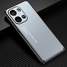 Funda Lujo Marco de Aluminio y Silicona Carcasa Bumper JL2 para Xiaomi Redmi Note 13 5G Azul