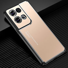 Funda Lujo Marco de Aluminio y Silicona Carcasa Bumper JL2 para Xiaomi Redmi Note 13 Pro 5G Oro