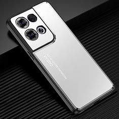 Funda Lujo Marco de Aluminio y Silicona Carcasa Bumper JL2 para Xiaomi Redmi Note 13 Pro 5G Plata