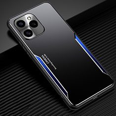 Funda Lujo Marco de Aluminio y Silicona Carcasa Bumper JL3 para Huawei Honor 60 SE 5G Azul