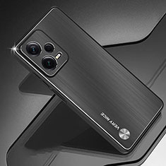 Funda Lujo Marco de Aluminio y Silicona Carcasa Bumper JS1 para Xiaomi Redmi Note 12 Explorer Negro