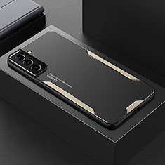 Funda Lujo Marco de Aluminio y Silicona Carcasa Bumper M01 para Samsung Galaxy S21 FE 5G Oro