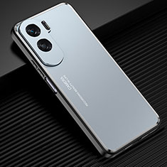 Funda Lujo Marco de Aluminio y Silicona Carcasa Bumper para Huawei Honor 90 Lite 5G Azul