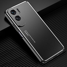 Funda Lujo Marco de Aluminio y Silicona Carcasa Bumper para Huawei Honor 90 Lite 5G Negro