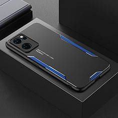 Funda Lujo Marco de Aluminio y Silicona Carcasa Bumper para OnePlus Nord CE 2 5G Azul