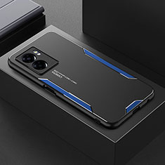 Funda Lujo Marco de Aluminio y Silicona Carcasa Bumper para Oppo A77 4G Azul