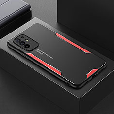 Funda Lujo Marco de Aluminio y Silicona Carcasa Bumper para Oppo F19 Pro+ Plus 5G Rojo