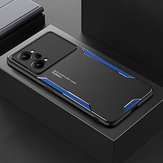 Funda Lujo Marco de Aluminio y Silicona Carcasa Bumper para Oppo K10 Pro 5G Azul