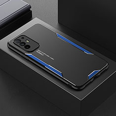 Funda Lujo Marco de Aluminio y Silicona Carcasa Bumper para Oppo Reno5 Z 5G Azul