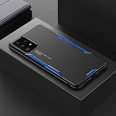 Funda Lujo Marco de Aluminio y Silicona Carcasa Bumper para Samsung Galaxy A52 4G Azul