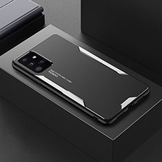 Funda Lujo Marco de Aluminio y Silicona Carcasa Bumper para Samsung Galaxy A72 5G Plata